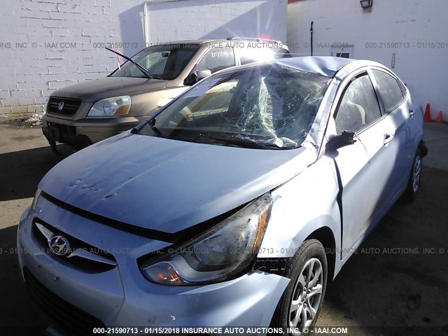 KMHCT4AE1EU663868 - 2014 HYUNDAI ACCENT GLS/GS Light Blue photo 6