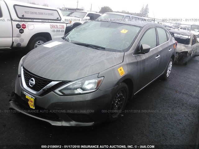 3N1AB7APXGL667340 - 2016 NISSAN SENTRA S/SV/SR/SL GRAY photo 2