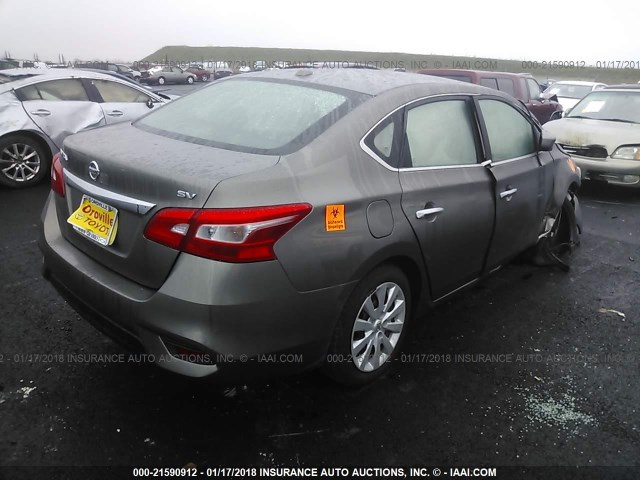 3N1AB7APXGL667340 - 2016 NISSAN SENTRA S/SV/SR/SL GRAY photo 4