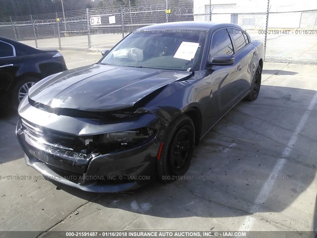 2C3CDXAT7FH890895 - 2015 DODGE CHARGER POLICE GRAY photo 2