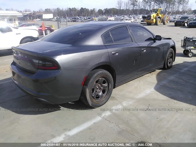 2C3CDXAT7FH890895 - 2015 DODGE CHARGER POLICE GRAY photo 4