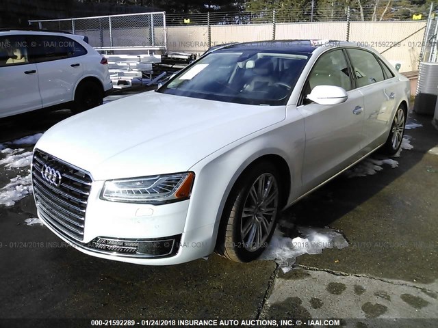 WAU3GAFD2FN001023 - 2015 AUDI A8 L QUATTRO WHITE photo 2