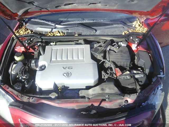 4T1BK46K37U033902 - 2007 TOYOTA CAMRY NEW GENERAT LE/XLE/SE RED photo 10