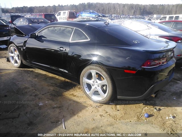 2G1FF1E34F9306045 - 2015 CHEVROLET CAMARO LT BLACK photo 3