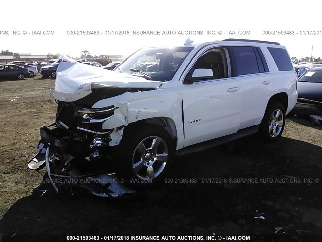 1GNSCBKC5FR607901 - 2015 CHEVROLET TAHOE C1500 LT WHITE photo 2