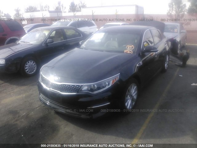 5XXGU4L37GG041492 - 2016 KIA OPTIMA EX BLACK photo 2