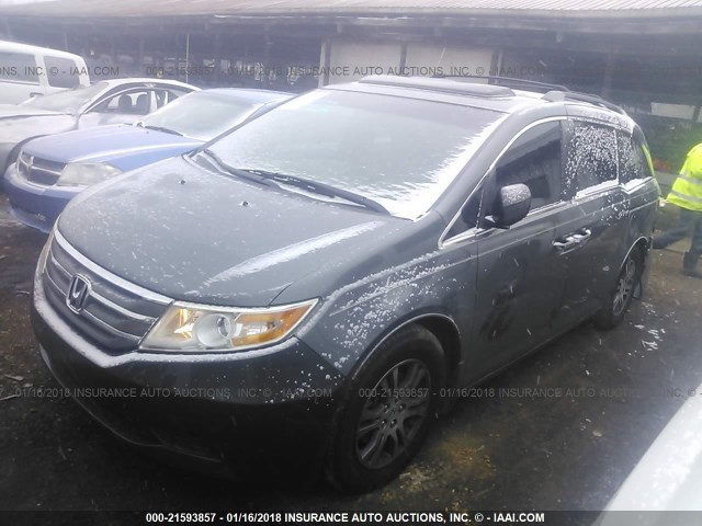 5FNRL5H65BB077729 - 2011 HONDA ODYSSEY EXL ნაცრისფერი ფოტო 2