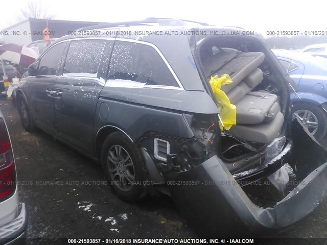 5FNRL5H65BB077729 - 2011 HONDA ODYSSEY EXL ნაცრისფერი ფოტო 3