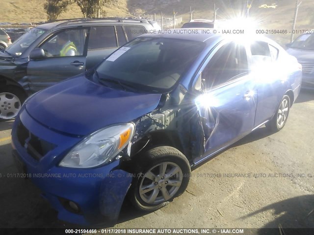 3N1CN7AP4CL803410 - 2012 NISSAN VERSA S/SV/SL BLUE photo 2