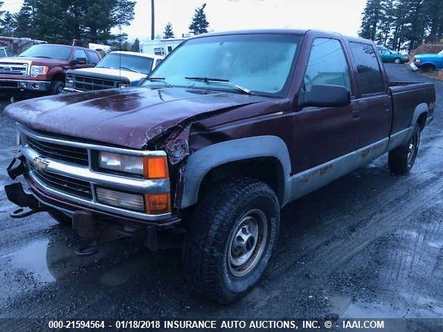 1GTHK33N9RJ750350 - 1994 GMC SIERRA K3500 MAROON photo 2