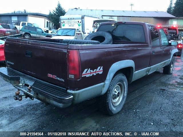 1GTHK33N9RJ750350 - 1994 GMC SIERRA K3500 MAROON photo 4