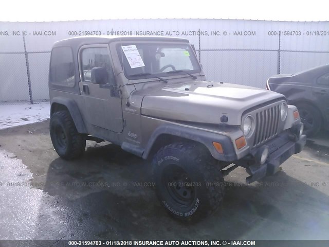 1J4FA49S73P342747 - 2003 JEEP WRANGLER / TJ SPORT TAN photo 1