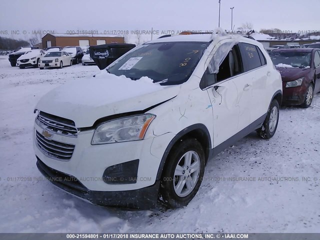 3GNCJPSB7GL173584 - 2016 CHEVROLET TRAX 1LT WHITE photo 2