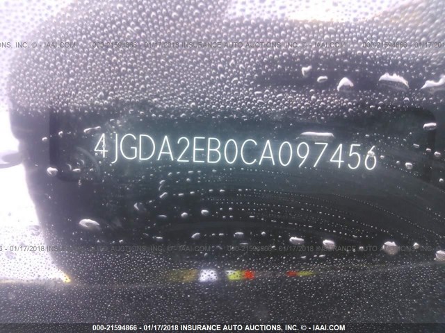 4JGDA2EB0CA097456 - 2012 MERCEDES-BENZ ML 350 BLUETEC SILVER photo 9