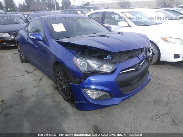 KMHHU6KJ7DU091861 - 2013 HYUNDAI GENESIS COUPE 3.8L BLUE photo 1