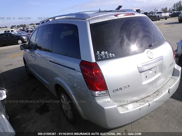 5N1BV28U58N107312 - 2008 NISSAN QUEST S/SE/SL SILVER photo 3