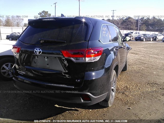 5TDZZRFH7HS232781 - 2017 TOYOTA HIGHLANDER LE/LE PLUS BLACK photo 4