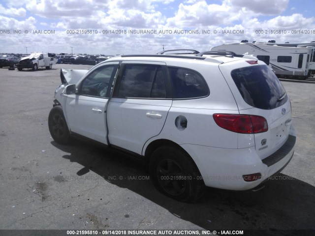 5NMSG73DX7H081353 - 2007 HYUNDAI SANTA FE GLS WHITE photo 3