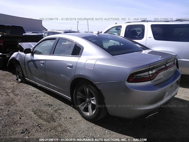 2C3CDXHG5FH798855 - 2015 DODGE CHARGER SXT SILVER photo 3