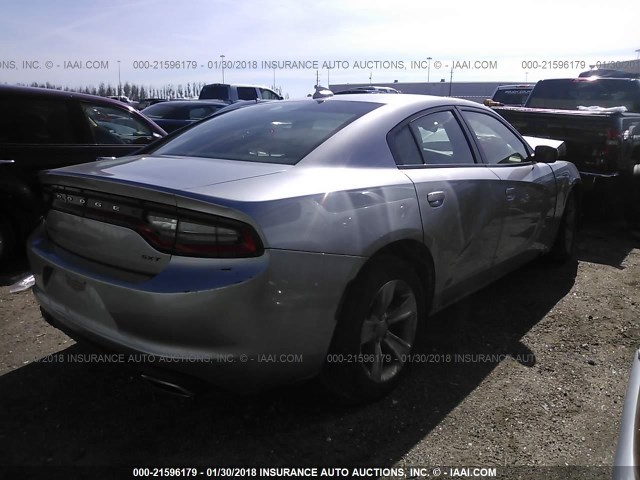 2C3CDXHG5FH798855 - 2015 DODGE CHARGER SXT SILVER photo 4