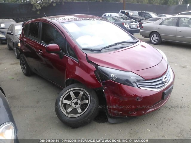3N1CE2CP1EL374763 - 2014 NISSAN VERSA NOTE S/S PLUS/SV/SL RED photo 1
