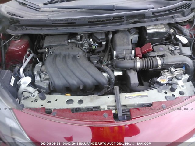 3N1CE2CP1EL374763 - 2014 NISSAN VERSA NOTE S/S PLUS/SV/SL RED photo 10