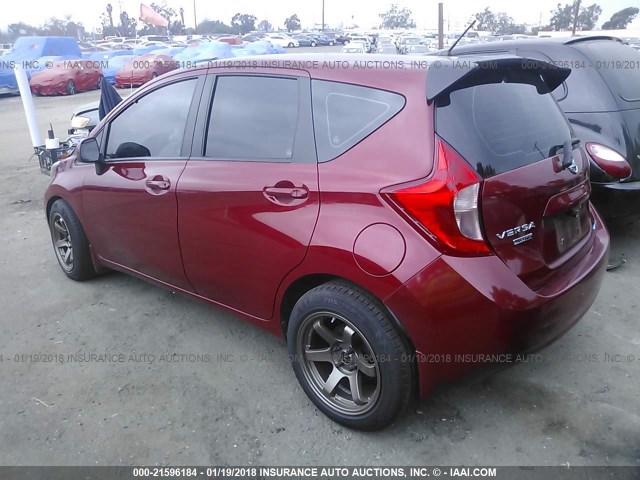 3N1CE2CP1EL374763 - 2014 NISSAN VERSA NOTE S/S PLUS/SV/SL RED photo 3