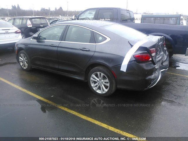 1C3CCCAB0GN142307 - 2016 CHRYSLER 200 LIMITED GRAY photo 3