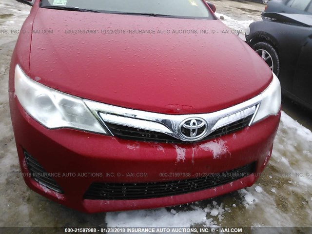 4T4BF1FK9ER358902 - 2014 TOYOTA CAMRY L/SE/LE/XLE RED photo 6