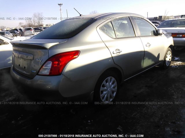 3N1CN7APXDL887346 - 2013 NISSAN VERSA S/S PLUS/SV/SL GRAY photo 4