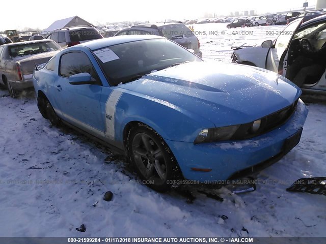 1ZVBP8CH1A5103966 - 2010 FORD MUSTANG GT BLUE photo 1