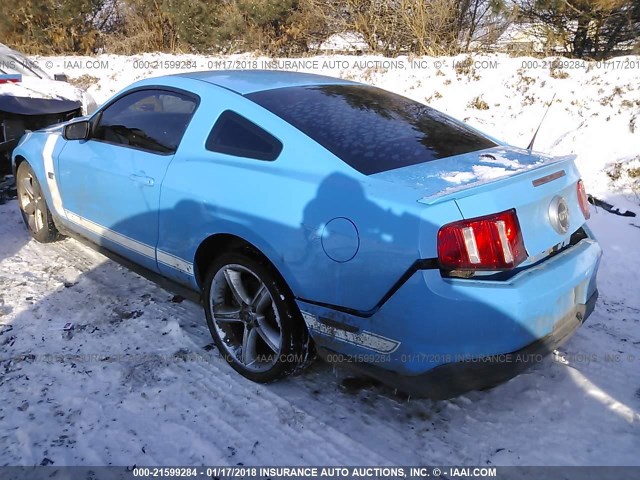 1ZVBP8CH1A5103966 - 2010 FORD MUSTANG GT BLUE photo 3