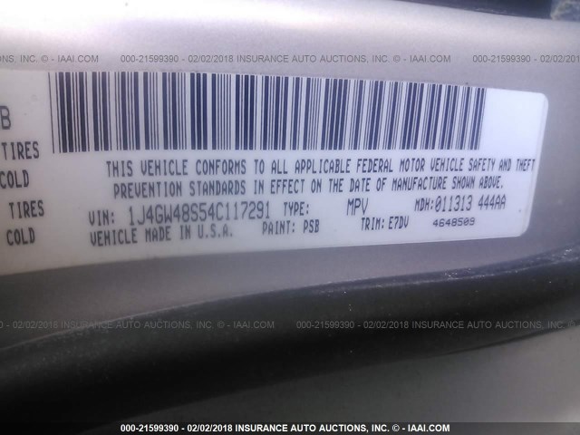 1J4GW48S54C117291 - 2004 JEEP GRAND CHEROKEE LAREDO/COLUMBIA/FREEDOM 灰色 照片 9