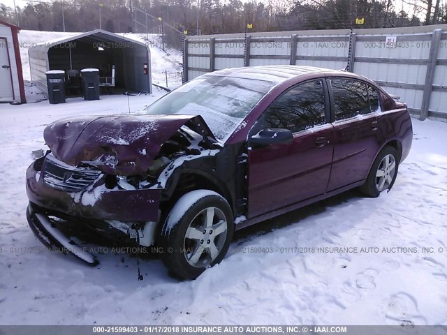 1G8AL55F57Z151986 - 2007 SATURN ION LEVEL 3 MAROON photo 2