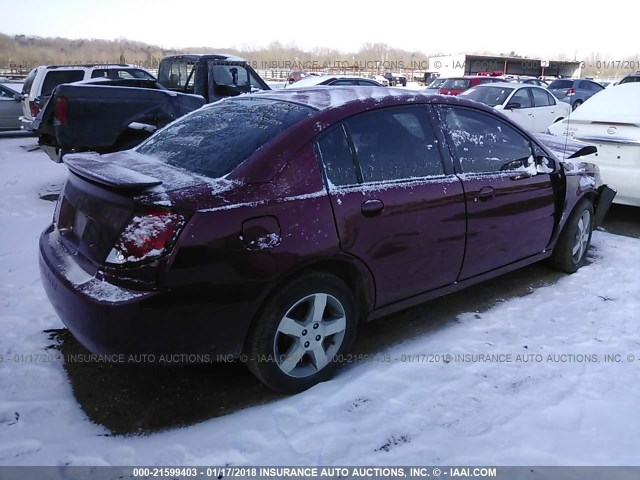 1G8AL55F57Z151986 - 2007 SATURN ION LEVEL 3 MAROON photo 4