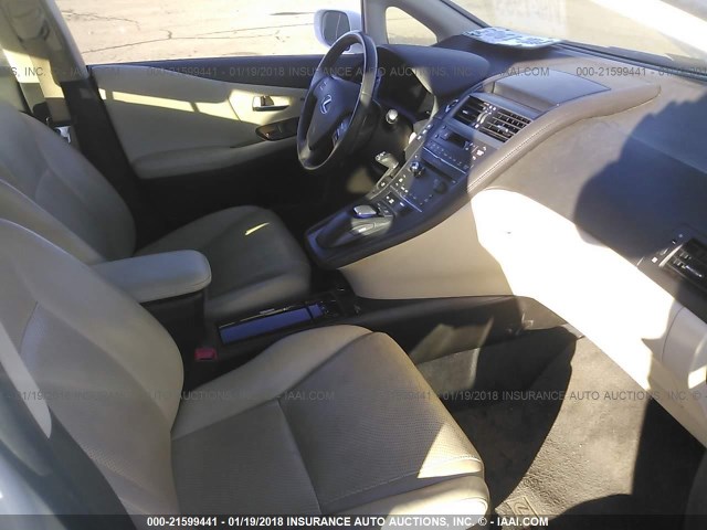 JTHBB1BA8A2014926 - 2010 LEXUS HS 250H WHITE photo 5