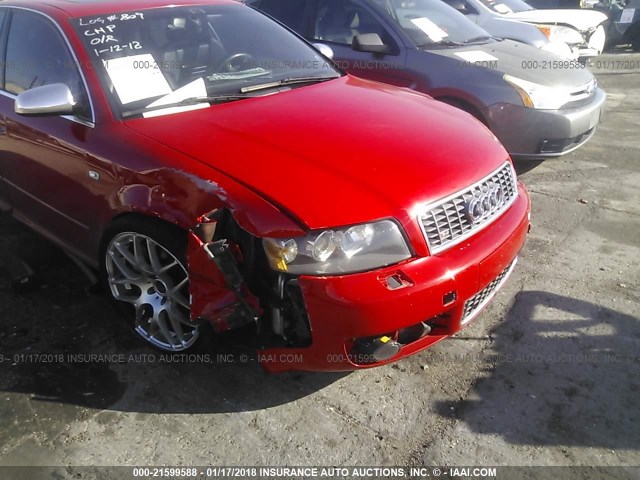 WAUPL68E34A169001 - 2004 AUDI S4 RED photo 1