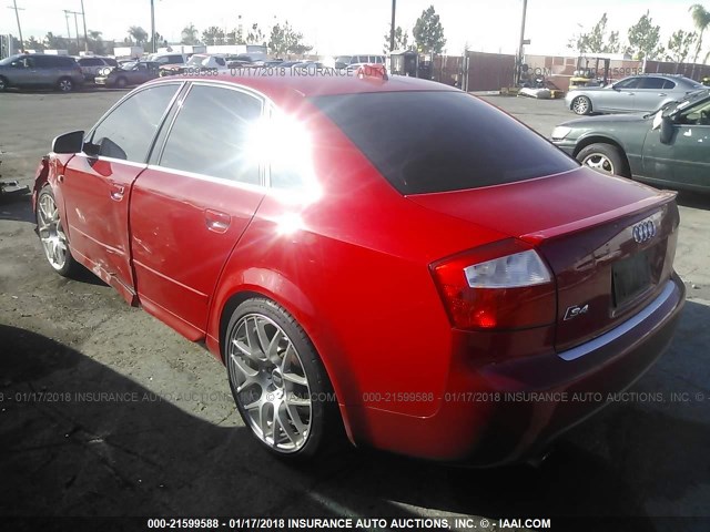 WAUPL68E34A169001 - 2004 AUDI S4 RED photo 3