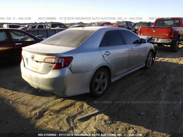 4T1BF1FK0CU045616 - 2012 TOYOTA CAMRY SE/LE/XLE SILVER photo 4