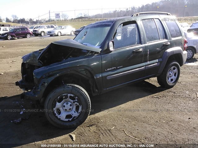 1J4GL48K83W515410 - 2003 JEEP LIBERTY SPORT/FREEDOM მწვანე ფოტო 2