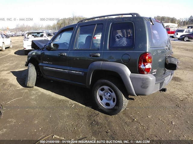 1J4GL48K83W515410 - 2003 JEEP LIBERTY SPORT/FREEDOM მწვანე ფოტო 3