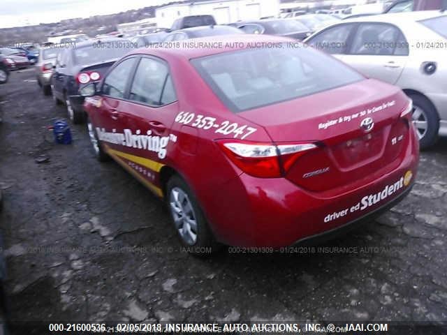 2T1BURHE1GC659173 - 2016 TOYOTA COROLLA L/LE/LE PLS/PRM/S/S PLS RED photo 3