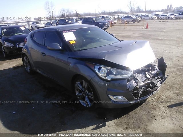 KMHTC6AD0CU074150 - 2012 HYUNDAI VELOSTER GRAY photo 1