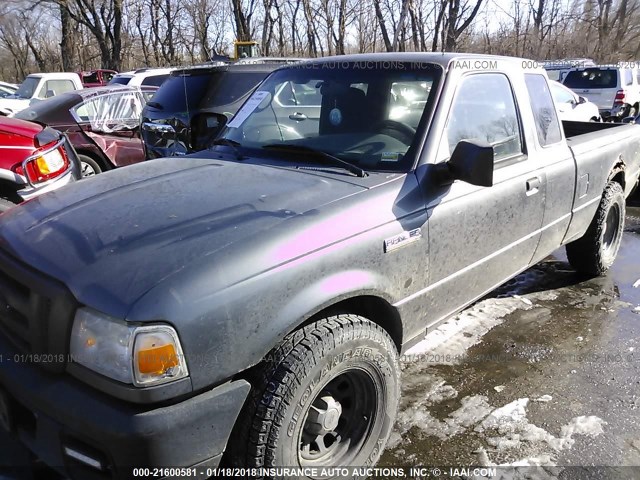 1FTYR14D57PA39079 - 2007 FORD RANGER SUPER CAB GRAY photo 2
