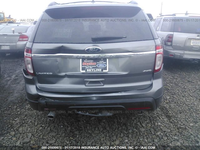 1FM5K8F83EGC36714 - 2014 FORD EXPLORER LIMITED GRAY photo 6