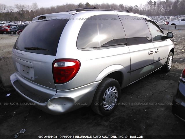 1B4GP34322B561062 - 2002 DODGE GRAND CARAVAN EL SILVER photo 4