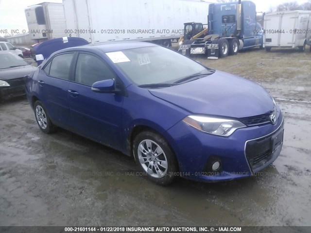 5YFBURHE4EP048230 - 2014 TOYOTA COROLLA L/LE/LE PLS/PRM/S/S PLS BLUE photo 1