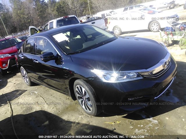 JHMCR6F36HC026859 - 2017 HONDA ACCORD HYBRID BLACK photo 1