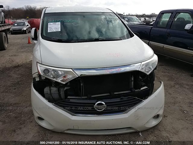 JN8AE2KP7B9001242 - 2011 NISSAN QUEST S/SV/SL/LE WHITE photo 6