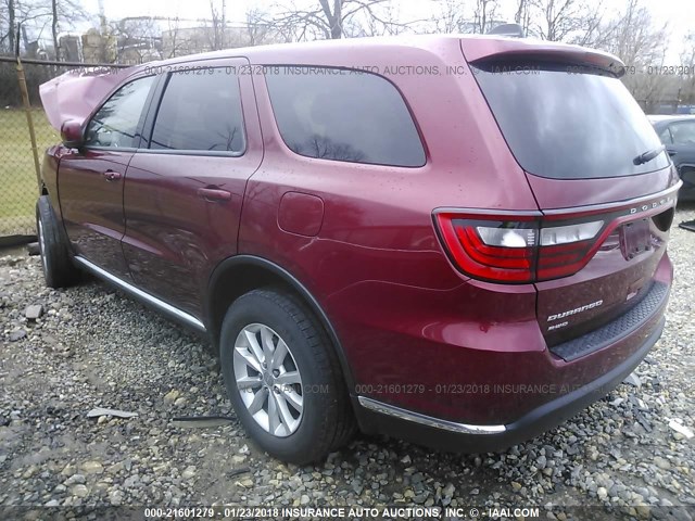 1C4RDJAG7FC169999 - 2015 DODGE DURANGO SXT RED photo 3